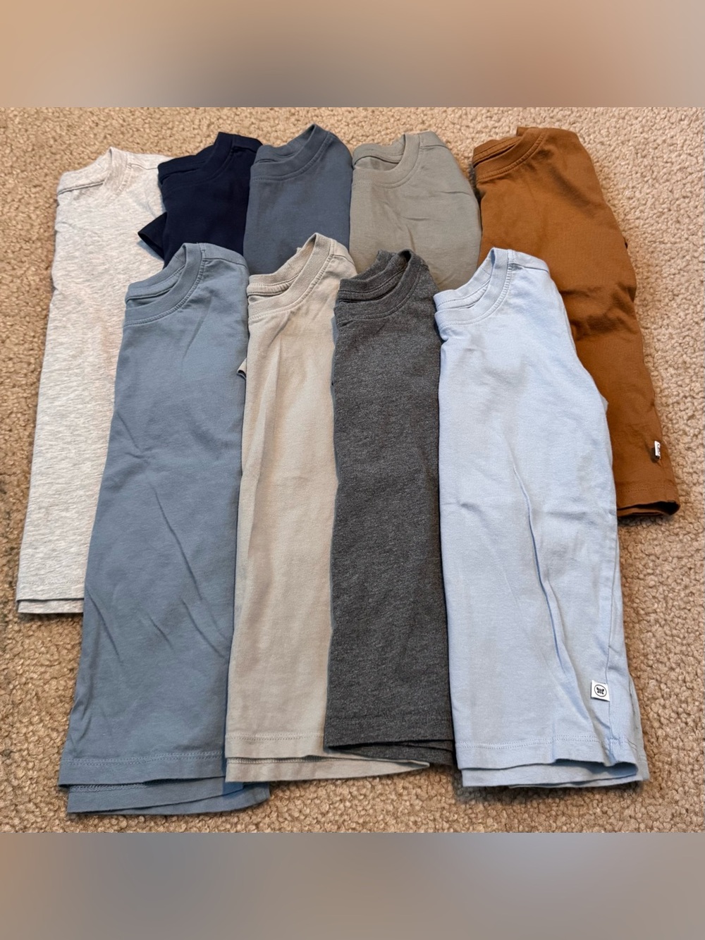 The Honest Company Short-Sleeve Tee Pack in Light Blue, Gray, Navy & Brown Tones
